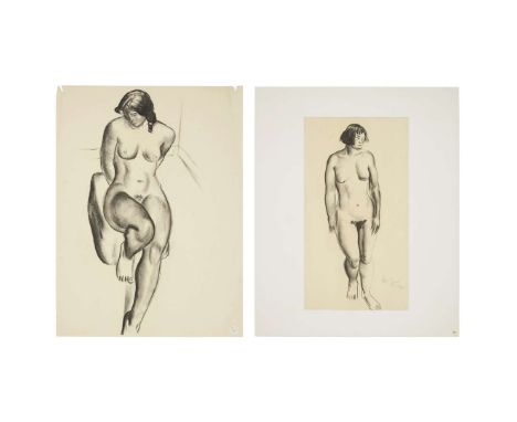  WILLIAM MCCANCE (SCOTTISH 1894-1970) TWO NUDE STUDIES Signed and dated 1930 lower right, pencil and charcoal,&nbsp;and an un