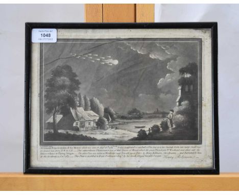 METEOR PRINT. Henry Robinson 1783. An Accurate Representation of the Meteor which was seen on August 18th 1783. At first it a