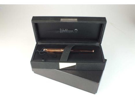 A Waldmann Sterling silver cased fountain pen, with rose gold plating, within case and with cartridges