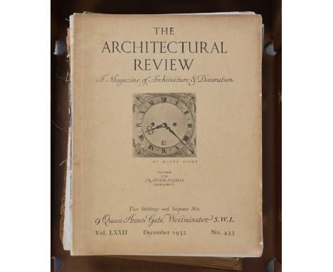 ARCHITECTURAL REVIEW, 12 issues from 1930s. With other books on architecture (2 boxes)