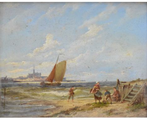 Pieter Cornelis Dommersen (1834 - 1908), Off Koudum Holland, signed and dated 1891 and further inscribed as title on the reve