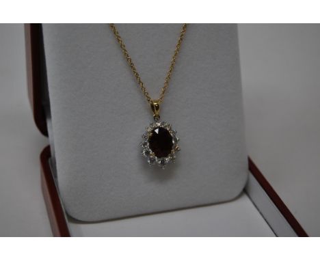 Stunning Ruby pendant set in Yellow Gold with belcher chain. The ruby is a beautiful rich colour having an estimated carat we