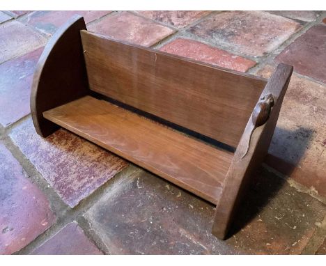 Mid 20th century oak book trough from Robert ‘Mouseman’ Thompson, c1955, with signature carved mouse