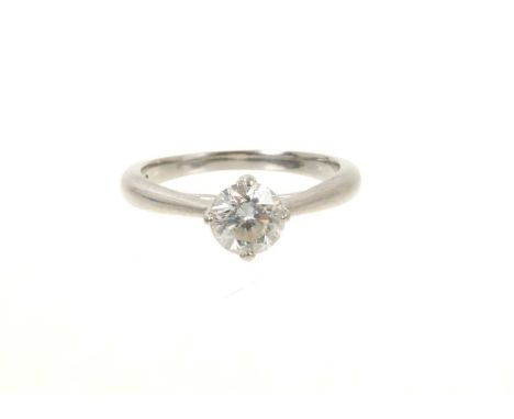 Boodles diamond single stone ring, with a brilliant cut diamond weighing 1.06cts, colour G, clarity VS2, in a platinum settin