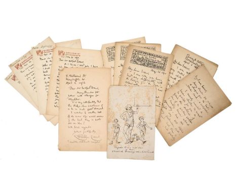 Fascinating collection of letters from Walter Crane (1845-1915): total of 68 signed letters spanning the years 1890-1914, wri