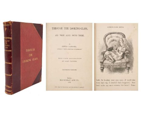 Lewis Carroll, Alice Through the Looking Glass, 1872 first edition - Fourteenth Thousand, period binding with tooled board en