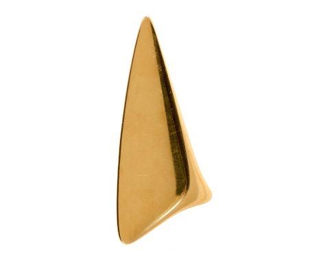 18ct gold 'Sail' Brooch, Henning Koppel for Georg Jensen stylised design, polished finish, numbered 1327, signed/marked and h