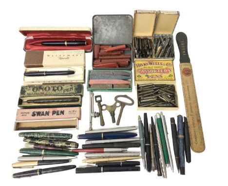 Collection of vintage pens and other stationery