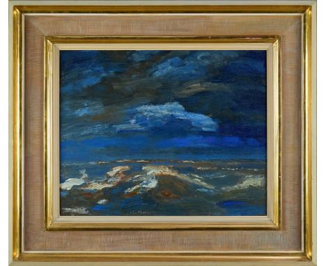 Albert Houthuessen (1903-1973), acrylic on board, seascape, signed, titled and with gallery label verso, dated 1968, 40 x 50c