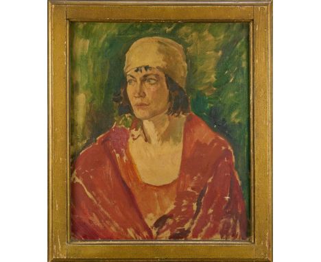 Rowley Smart (1887-1934), oil on canvas, a portrait in the manner of his tutor Augustus John - Portrait of Betty May, signed,