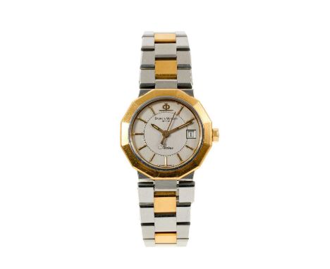 Ladies Baume &amp; Mercier 'Riviera' gold and stainless steel wristwatch on integral bracelet with spare linksSound original 