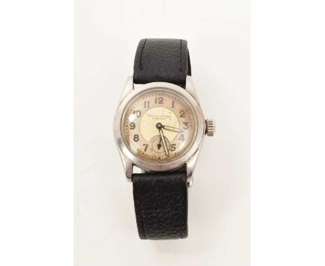 1940s vintage Rolex Oyster Precision wristwatch with silvered dial in stainless steel case with screw down crown, numbered 77