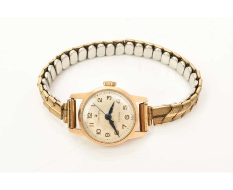 1950s ladies Rolex Precision 9ct gold wristwatch on gilt metal expanding braceletGood original working condition, dial is sli