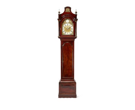 A George III Scottish mahogany longcase clock by Roger Welsh of Dalkeith
The pagoda top with brass turned finials and pierced