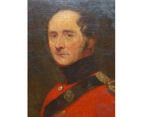 VICTORIAN SCHOOL, PORTRAIT OF AN OFFICER, OIL ON CANVAS.   58.5 x 48cms.