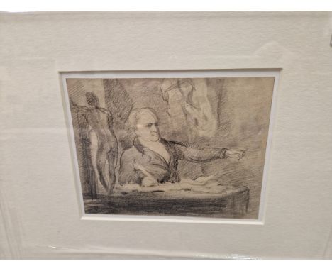ENGLISH SCHOOL, SIR FRANCIS CHANTREY IN HIS SCULPTURE STUDIO, PENCIL.   13 x 16.5cms. TOGETHER WITH A PORTRAIT OF WILLIAM ETT