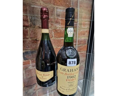 PORT AND WINE: A 1982 BOTTLE OF GRAHAMS LATE BOTTLED VINTAGE PORT TOGETHER WITH A 1.5L BOTTLE OF VRANKEN PINOT NOIR BOUZY ROU