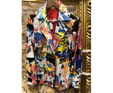A CHRISTIAN LACROIX VINTAGE POSTER POP ART BLAZER, SIZE 42