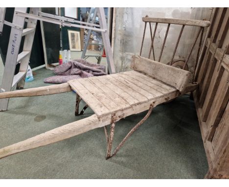 A VINTAGE WOODEN BARROW CART&nbsp;