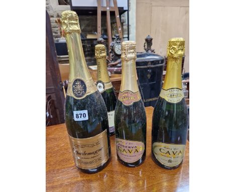CHAMPAGNE AND CHAMPENOISE: A 2015 BOTTLE OF PEARL CHAMPAGNE, A 1.5 LITRE BOTTLE CHARLEMAGNE POIRE MOUSSEUX, TWO BOTTLES OF CA