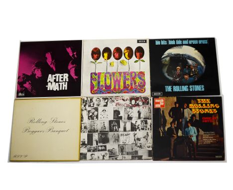 Rolling Stones, twenty three German release Rolling Stones LPs. Mostly reissues including Exile on Main Street, Flowers, Afte