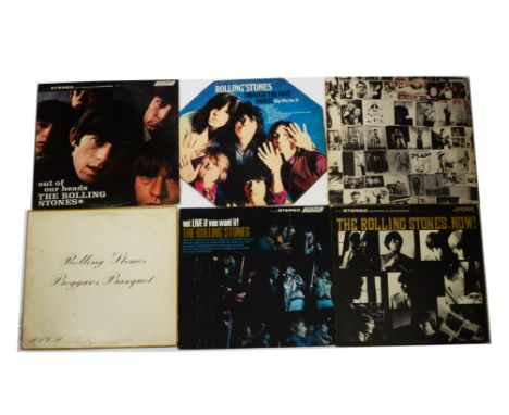 Rolling Stones, ten USA release Rolling Stones LPs including Beggars Banquet, Out of our Heads, Exile on Main Street, Now and