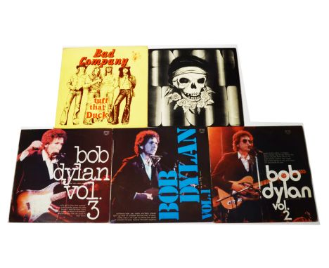 Bootleg Albums, Bob Dylan - The Little White Wonder Vol 1,2 and 3 Italian issues, Bad Company - Lancaster University 1975 and