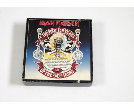 Iron Maiden, The First Ten Years - Up the Irons ten LP box set, box no rips or tears some wear to lid vinyl sleeves various s