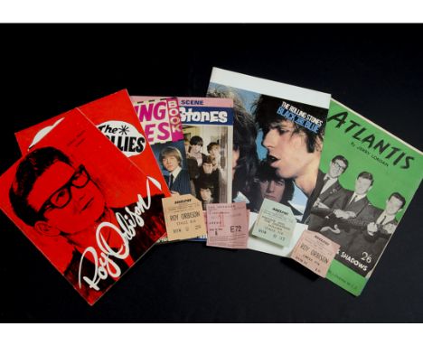 Various Memorabilia, including concert programmes Rolling Stones, Roy Orbison, Status Quo and others, sheet music, ticket stu