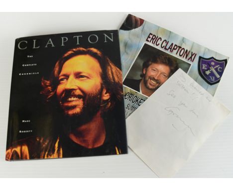 Eric Clapton, A Souvenir concert programme for Eric Clapton's X1 - Cricket Tour Summer 1989 signed to inside page with dedica