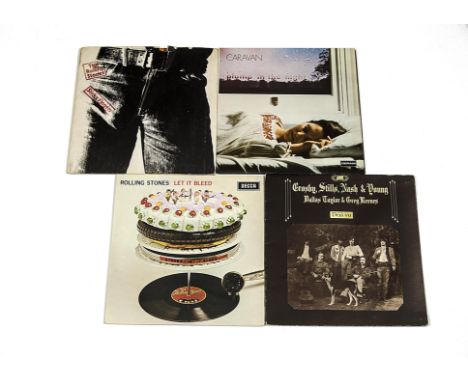 Rock Albums, four The Rolling Stones - Sticky Fingers and Let It Bleed, Crosby, Stills, Nash and Young - Deja-Vu (plum Atlant