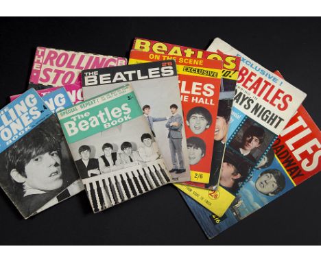 The Beatles, eight 1960s publications including On Broadway, Meet The Beatles, Around The World and others, sold with three R