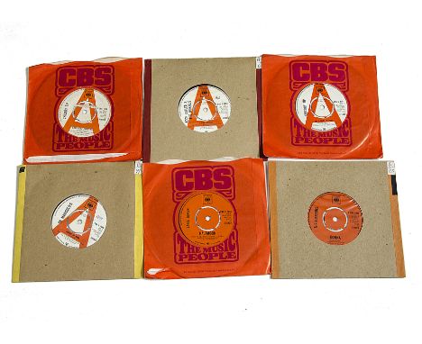 CBS Label, approx forty 7" singles some demos, including Bob Dylan, Dr Marigolds, Janis Joplin, Worth and others, various yea