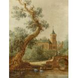 Frans de Hulst: Flusslandschaft mit Brücke und Kirche