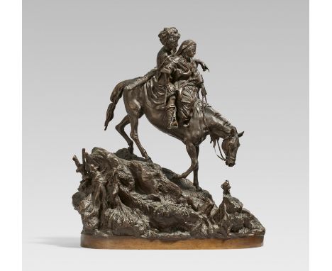 GRATCHEV, VASSILY YACOVLEVITCH1831 Berestjanki - 1905 St. PetersburgTitel: Kosak zu Pferd mit einem Mädchen an seiner Seite. 