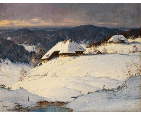 HAUPTMANN, KARL1880 Freiburg - 1947 TodtnauTitel: "Aufziehender Schneesturm". Datierung: 1937. Technik: Öl auf Leinwand. Mont