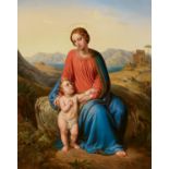 Johann Nepomuk Ender: Madonna mit Kind vor weiter Landschaft