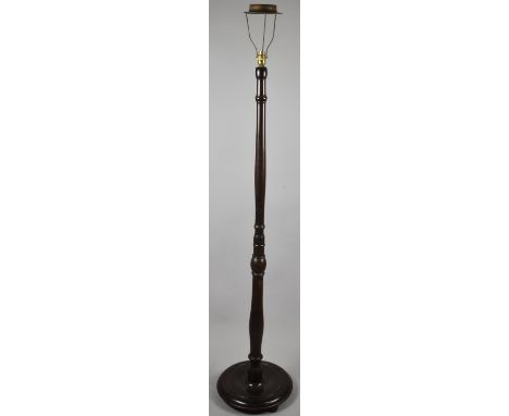 A Mid 20th Century Turned Mahogany Standard Lamp, No Shade 