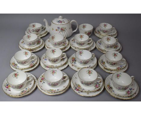 A Minton Marlow Pattern Tea set to comprise Teapot, 14 Cups, Saucers and Side Plates, Sugar Bowl 