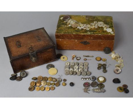 Two Vintage Boxes Containing Collection of Various Victorian/Edwardian and Later Items to Include Buttons, Studs and Jeweller