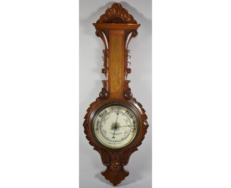 A Late Victorian Wheel Barometer by Leadbeater and Peters, Rotherham, Missing Thermometer 