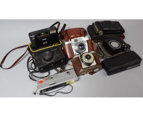 A Collection of Various Vintage Leather Cased and Other Cameras to Include Agfa, Viscount, Kodak etc 