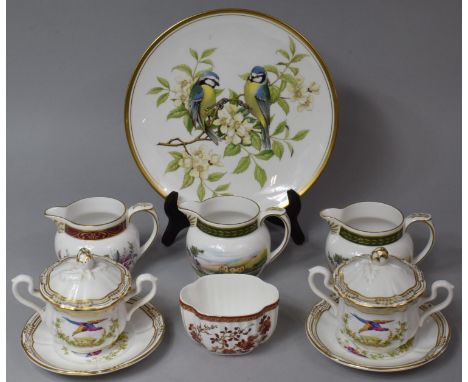 A Collection of Spode to comprise Two Two Handled Lidded Cups on Stand, Three Cups from the Cabinet Collection reproduced fro