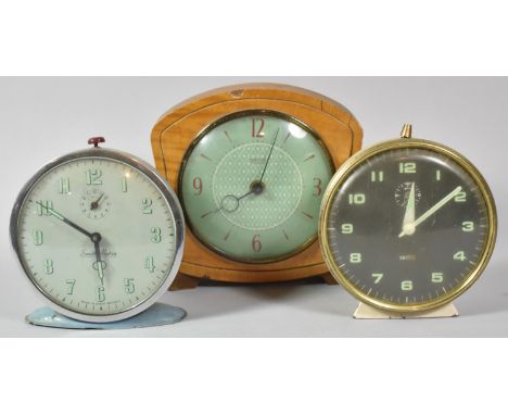 Three Vintage Alarm Clocks 
