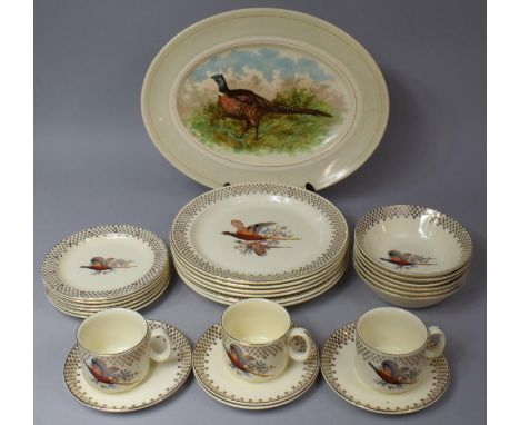 A Collection of Various Pheasant Pattern Dinnerware to Comprise Large Oval Platter by Woods together with a Set of Trends Ove