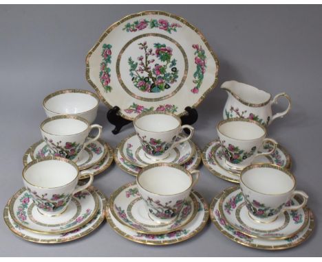 A Duchess Indian Tree Patterned Teaset to comprise Six Cups, Sugar Bowl, Six Saucers, Sugar Bowl, Six Side Plates and a Cake 