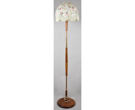 A 1970's Teak and Brass Standard Lamp 
