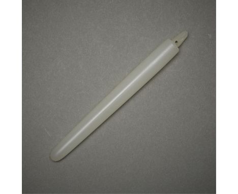 Small Chinese carved jade awl. With a small hole along the top. Carved of a lovely pale jade.Included in this auction is a bo