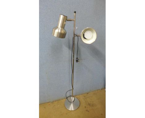 A chrome floor standing spotlight lamp 