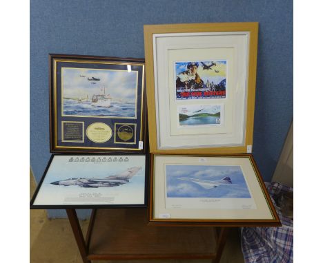 Two signed aircraft prints; Concorde, End of an Era by Antony Hansard signed by the artist and Captain Jock Love, 327/1950, a
